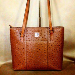 DOONEY BOURKE EMBOSSED OSTRICH SHOULDER BAG